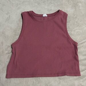 Cotton On Ribbed Crop Tank - Dusty Rose